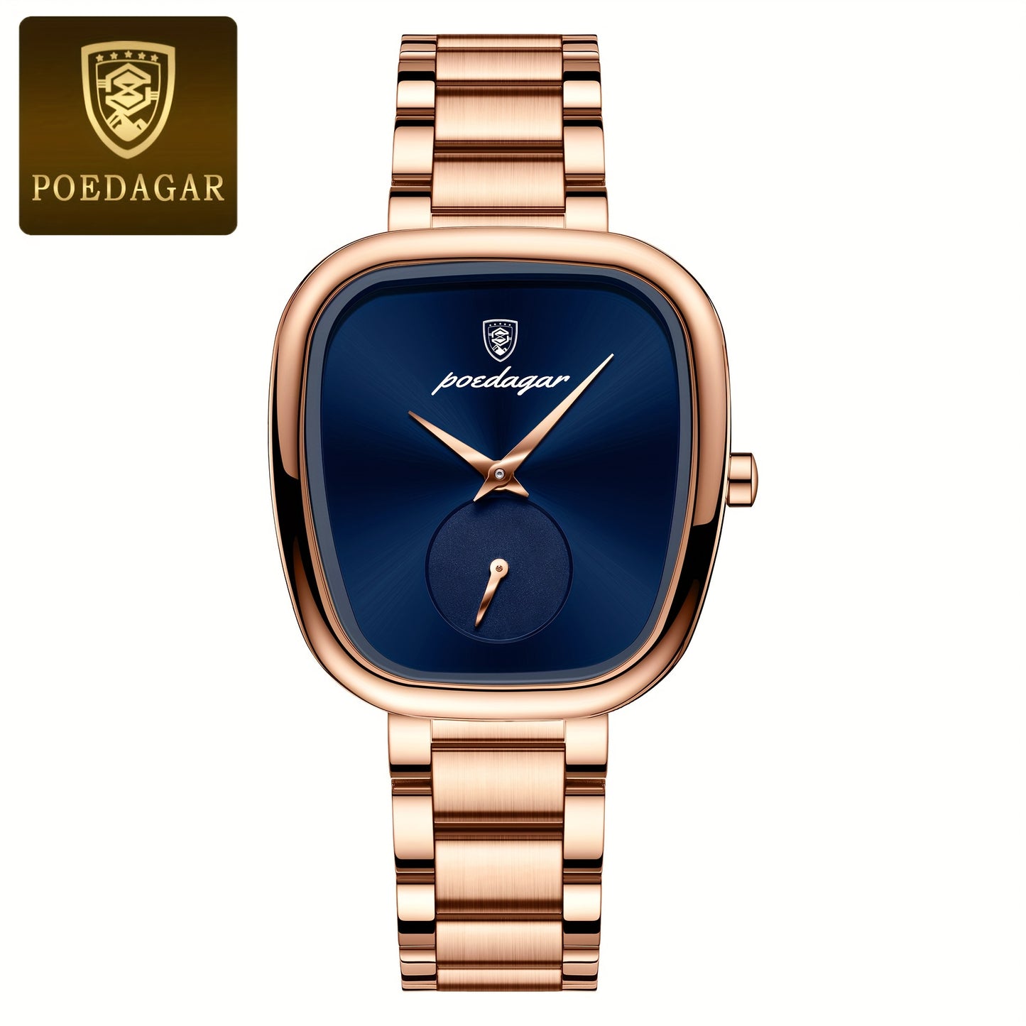 POEDAGAR Quartz Watch, Stainless Steel Strap, Analog Display, Electronic Movement, Fashionable And Elegant Design For Women