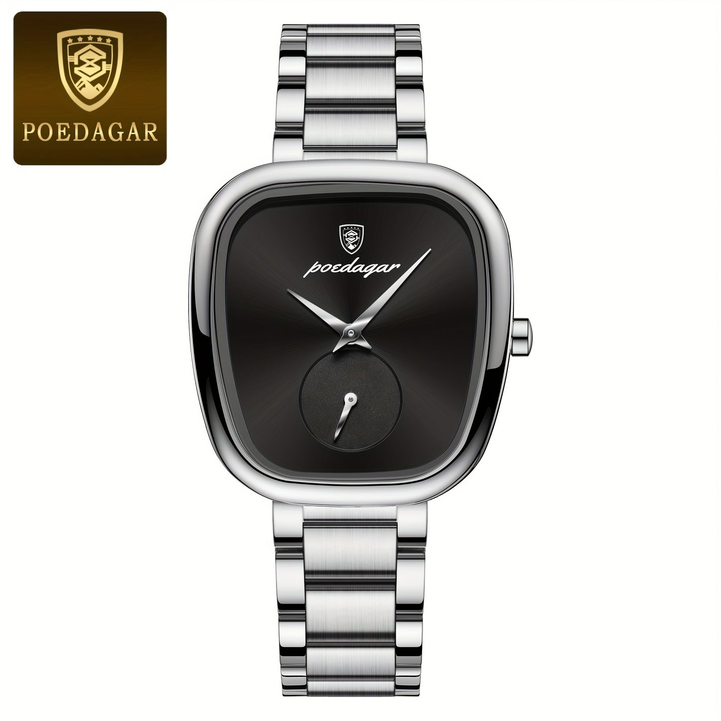 POEDAGAR Quartz Watch, Stainless Steel Strap, Analog Display, Electronic Movement, Fashionable And Elegant Design For Women