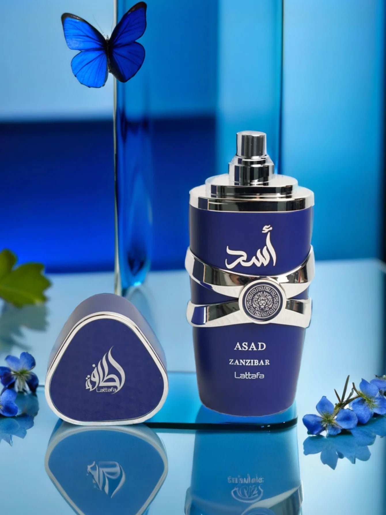 Lattafa Asad Zanzibar Blue Edition For Men Eau de Parfum Spray 3.4 Ounce Spicy Fragrance Warm Note Of Vanilla Christmas Gift