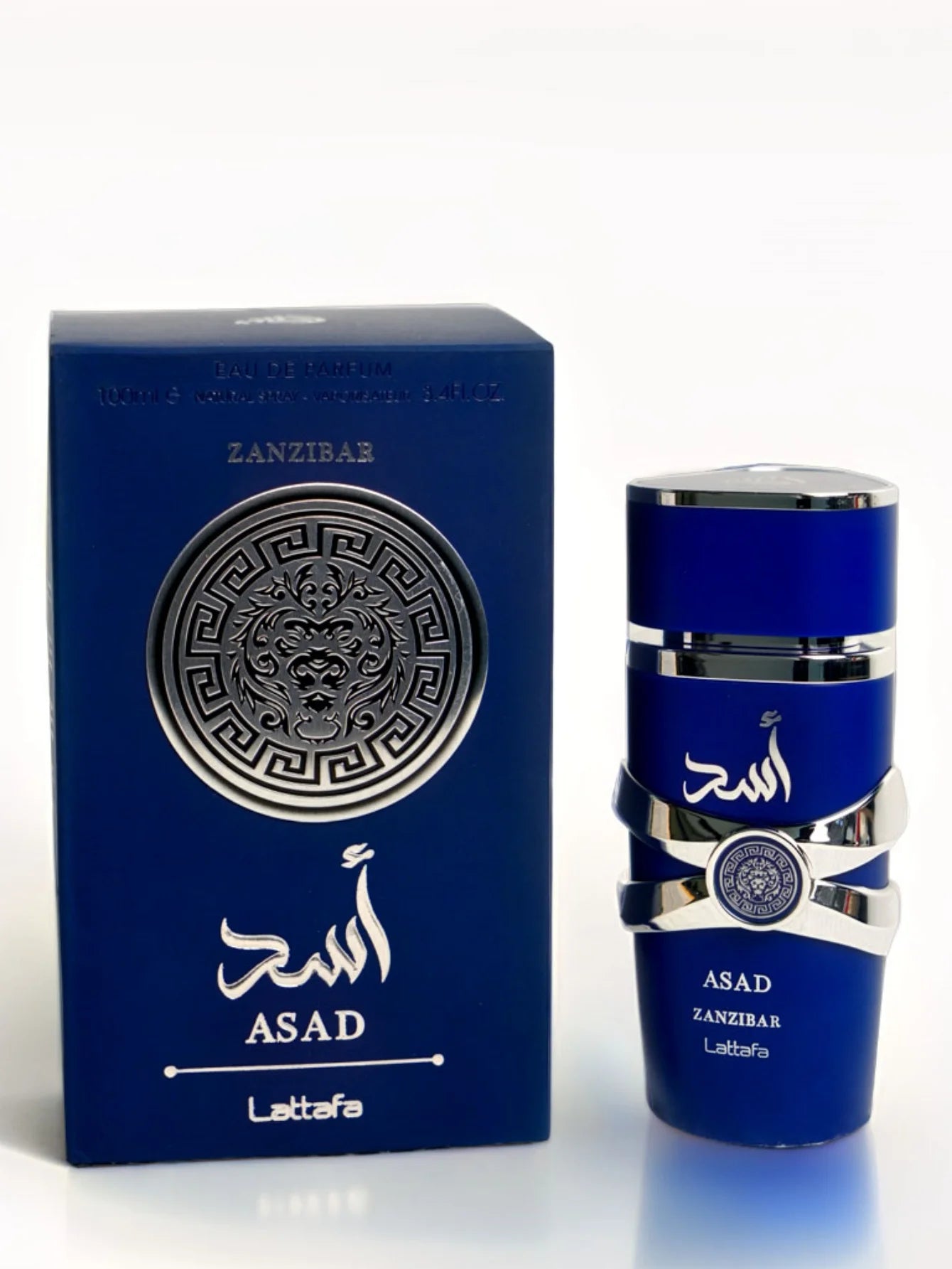 Lattafa Asad Zanzibar Blue Edition For Men Eau de Parfum Spray 3.4 Ounce Spicy Fragrance Warm Note Of Vanilla Christmas Gift