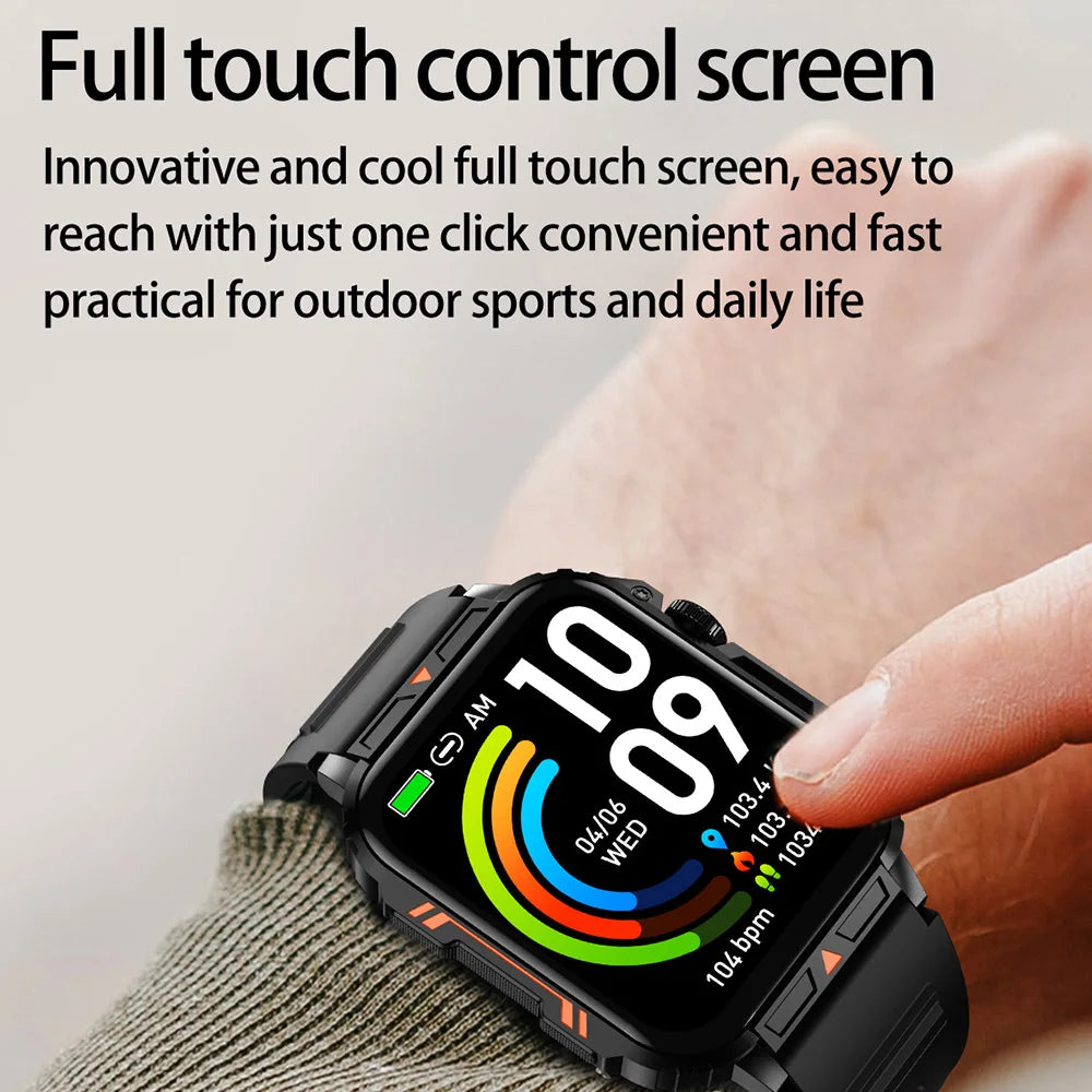 Smartwatch 1.95'' IPS Screen Health Monitoring 340 Big Battery IP68 Waterproof Sport Fitness Android IOS for Men