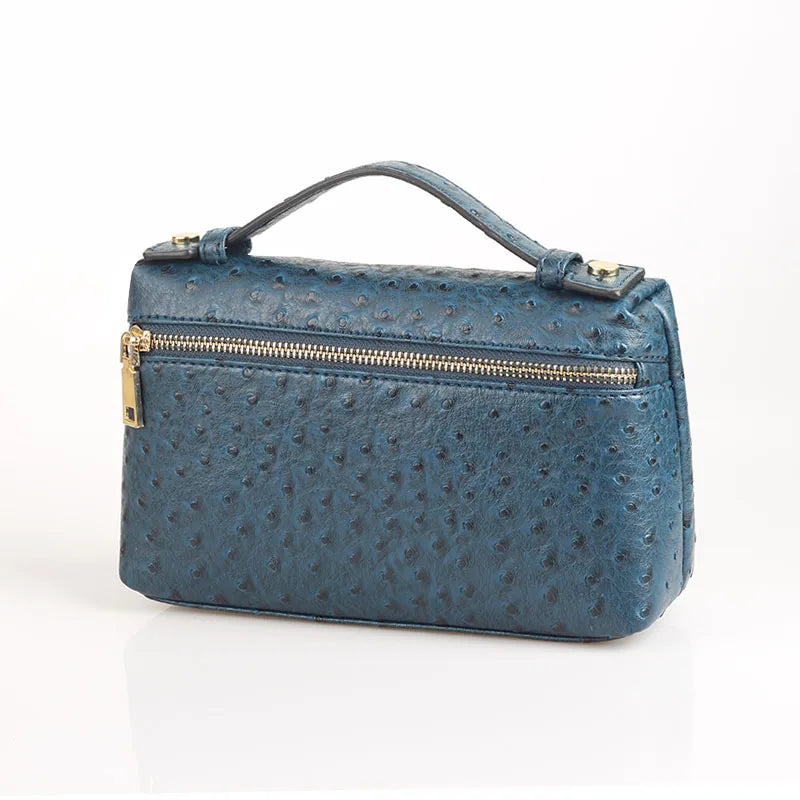 TOPHIGH Original Design Hot New Fashion Embossed Ostrich Pattern Bag Pouch Medium Make Up Clutch Bag Designer Handbag Purse