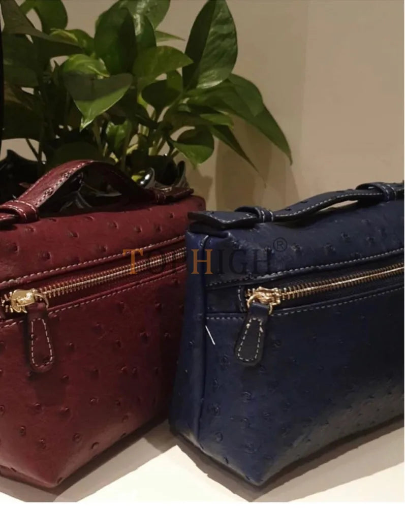 TOPHIGH Original Design Hot New Fashion Embossed Ostrich Pattern Bag Pouch Medium Make Up Clutch Bag Designer Handbag Purse