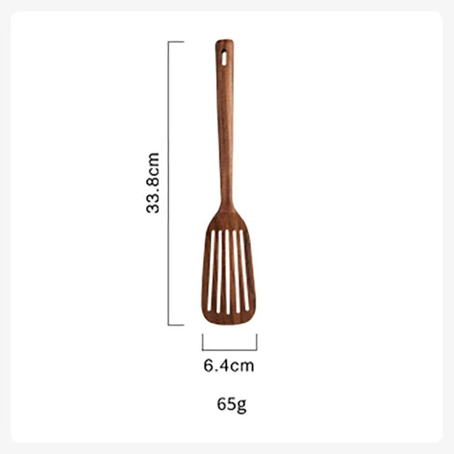 1-9Pcs/set Wooden Kitchen Utensils Set,  Wooden Spoons for Cooking, Utensils,Natural Teak Wooden Spoons For Non-stick Pan Gift