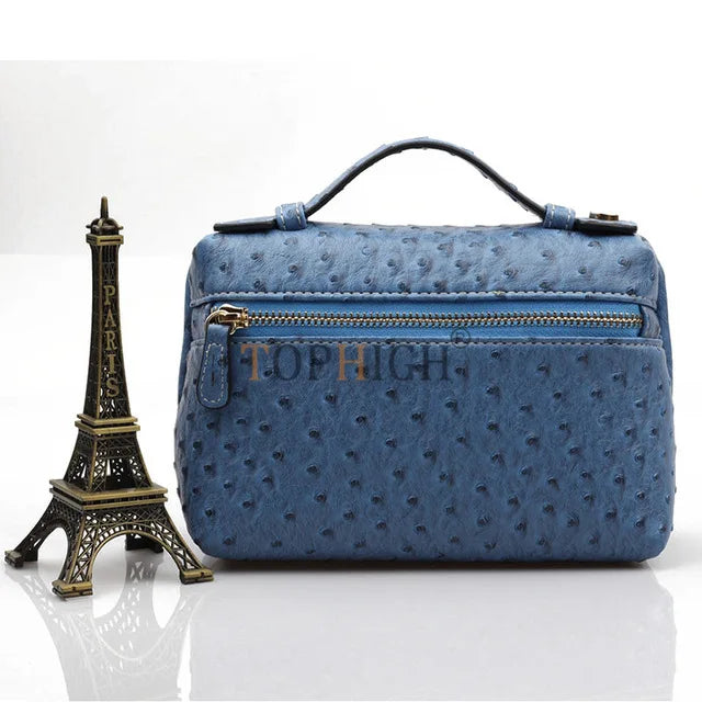 TOPHIGH Original Design Hot New Fashion Embossed Ostrich Pattern Bag Pouch Medium Make Up Clutch Bag Designer Handbag Purse