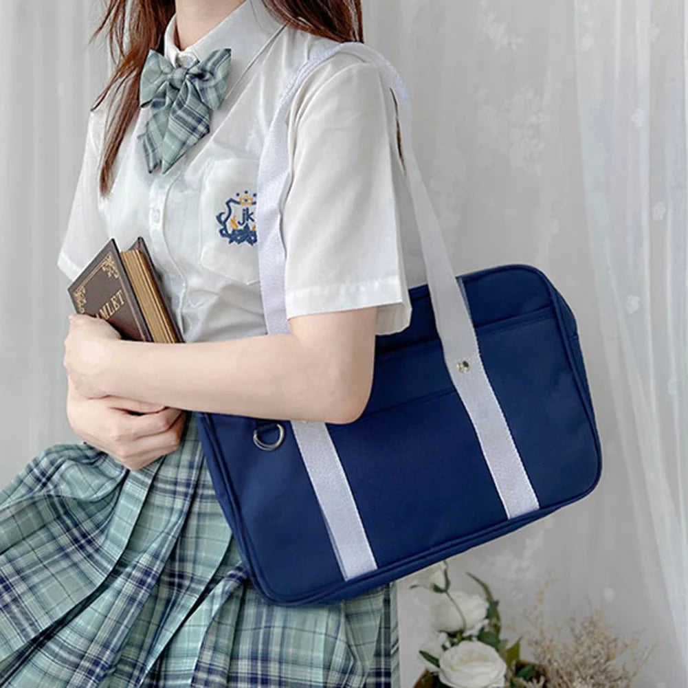 Japanese Student Bags JK Handbag Travel Bag Women Shoulder Satchel Bags Solid Color High School Students Bookbags messenger bag