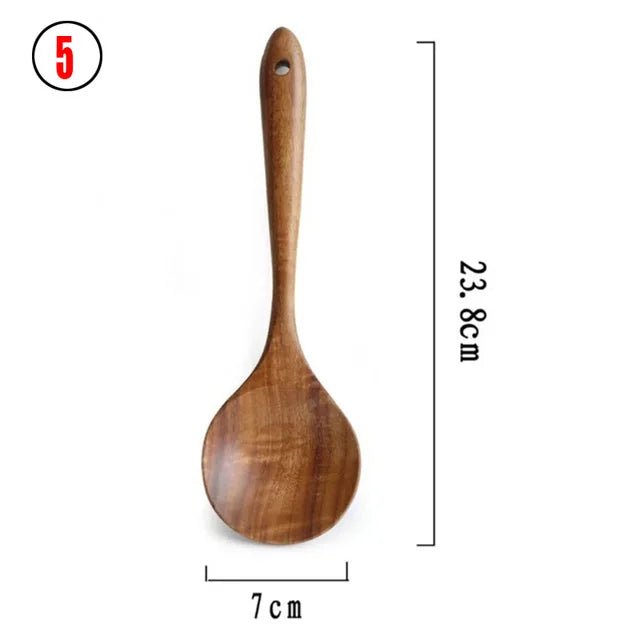 Kitchen Utensils Set,Wooden Cooking Utensil Set Non-stick Pan Kitchen Tool Wooden Cooking Spoons and Spatulas Wooden Spoons