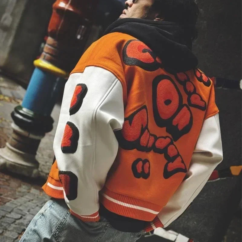 Heavy Embroidered Jacket Tide Brand Closed Sunday American Retro HipHop Baseball Letter Embroidered Jacket Street Loose Coat Man