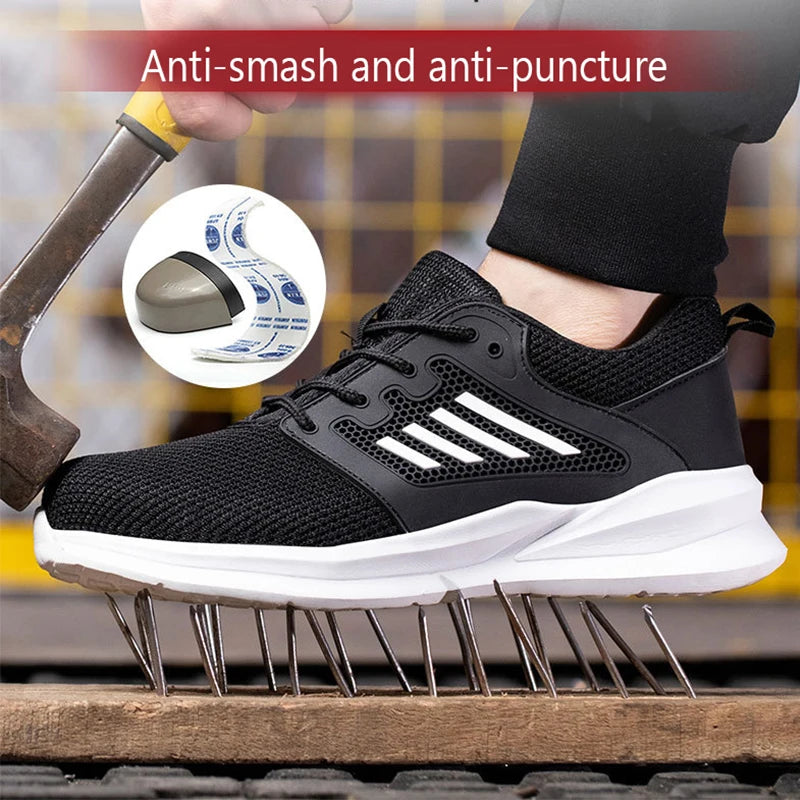 Safety Work Shoes Steel Toe Protective Boots Women Men Anti-Punctur Work Boots Indestructible Safety Shoes Outdoor Sneaker