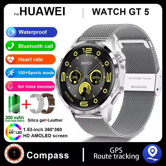 New For Huawei WATCH GT 5 Pro Smartwatch Xuanji Sensing System Advanced Sports Compass Emotional Health Assistant Fashion Watch