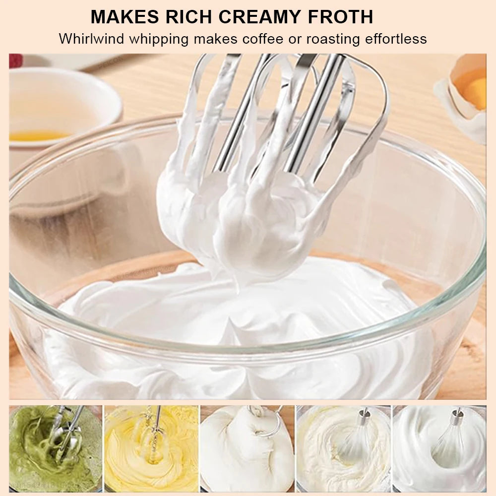 Electric Egg Beater Handheld Food Cake Bread Baking Dough Mixer for Kitchen Cooking 7 Speed Cream Egg White Blender Dough Mixer