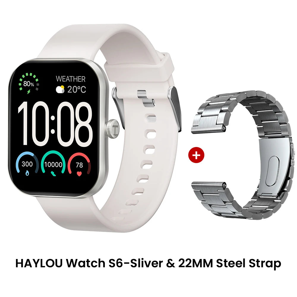 HAYLOU Watch S6 Smartwatch 2.01" HD Display Smart Watch Bluetooth Voice Callings IP68 Waterproof Fitness Tracking Smartwatch