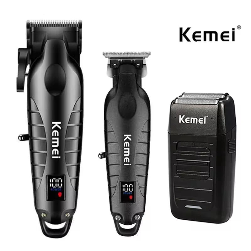 Kemei Hair Clipper Kit for Men, Electric Shaver, Hair Trimmer, Professional Cutting Machine, KM-2290, KM-2293, KM-1102