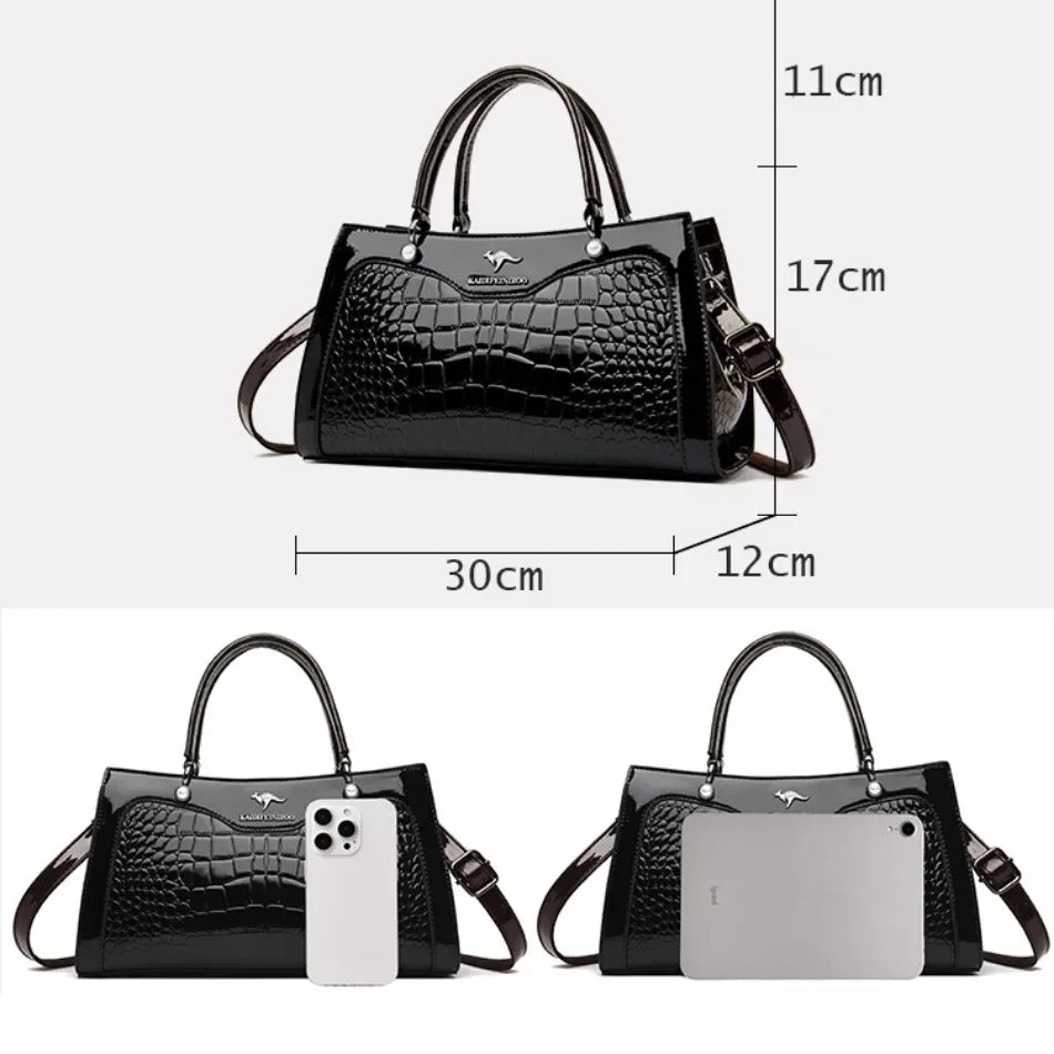 2024 Genuine High Quality  Luxury Handbag Designer Crossbody Bags for Women  Fashion Crocodile Pattern  Shoulder Bag Totes Bags