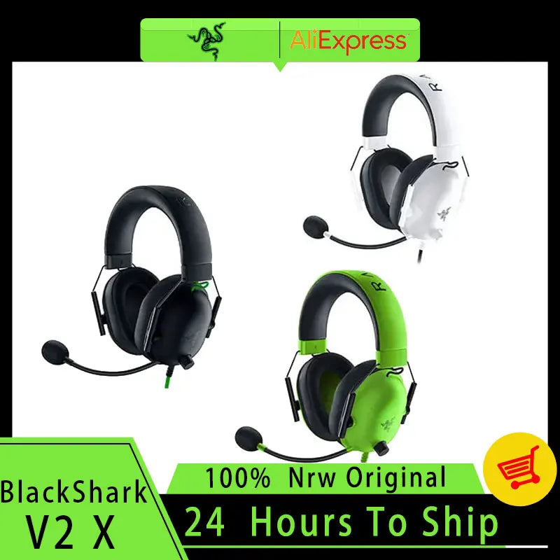 Razer BlackShark V2 X Wired Esports Headset Advanced Passive Noise Cancellation, 7.1 Surround Sound, Hyperclear Cardioid Mic