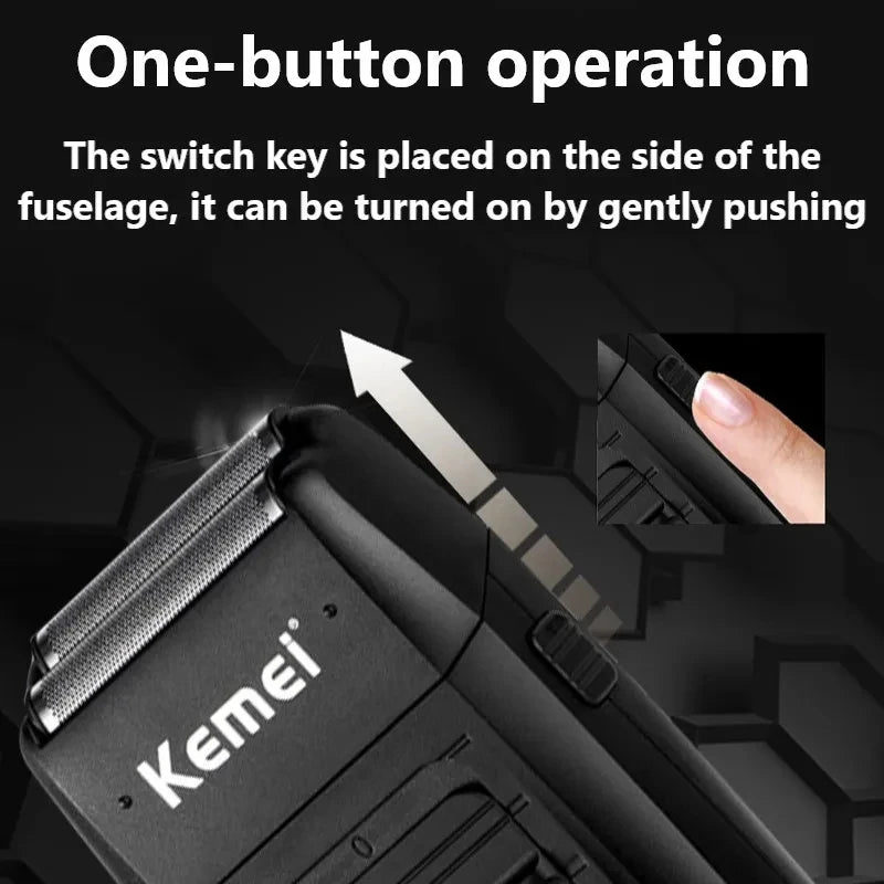 Kemei-1102 Rechargeable Cordless Shaver For Men Beard Shaver Machine Twin Blade Face Care Multifunction Strong Trimmer