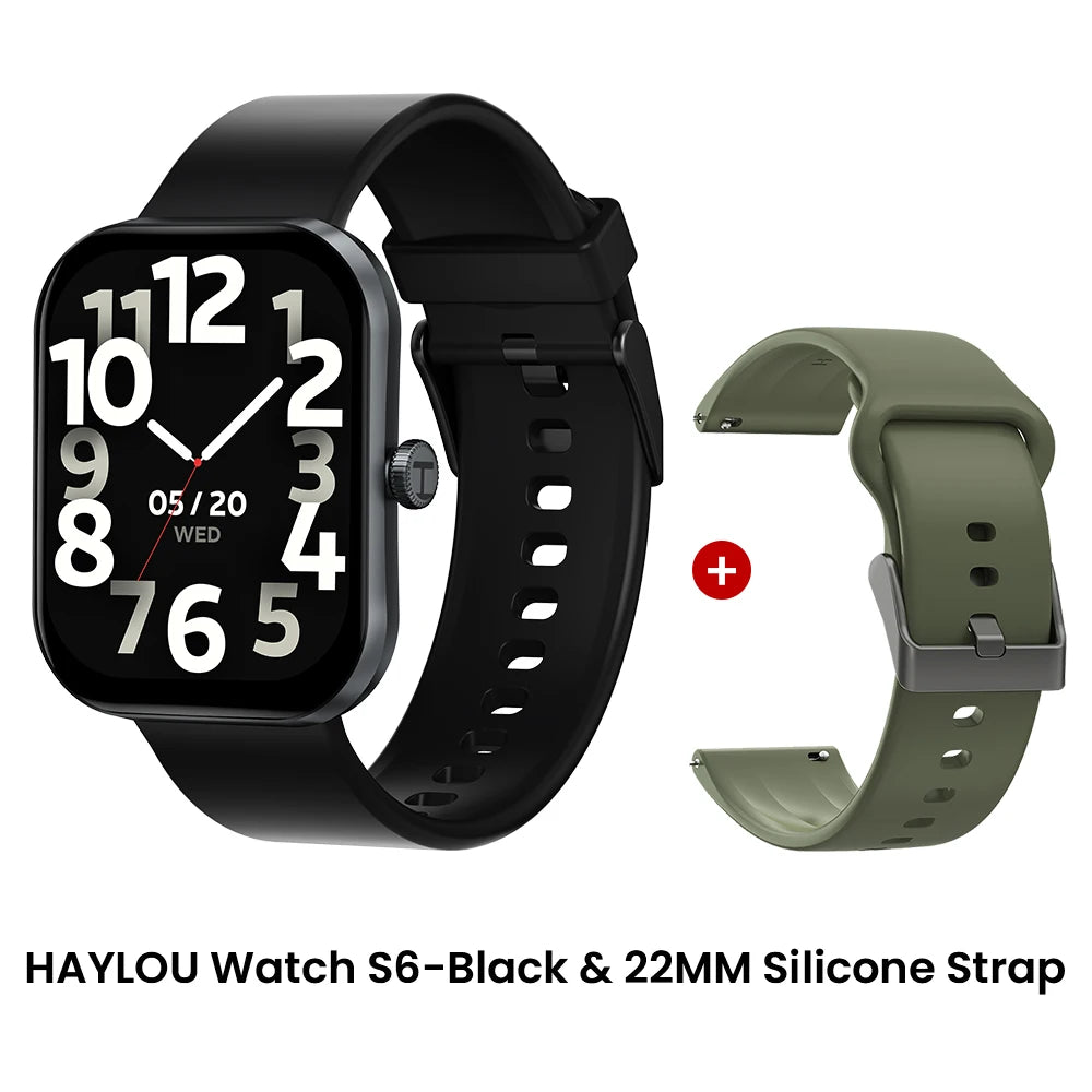 HAYLOU Watch S6 Smartwatch 2.01" HD Display Smart Watch Bluetooth Voice Callings IP68 Waterproof Fitness Tracking Smartwatch