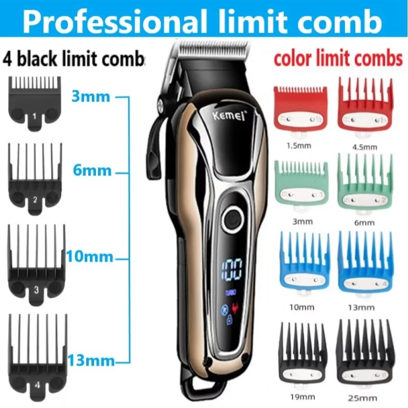 Kemei 1990 new hair clipper professional hair clipper men's hair clipper electric trimmer LCD display hair clipper Almighty set