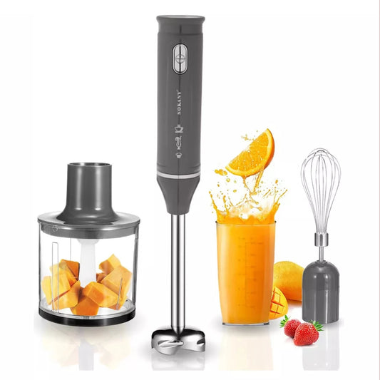 4-In-1 Handheld Blender Set, Including Multi-Function Stick Blender, Whisk, Chopper And Beaker, Suitable For Food Processing & B