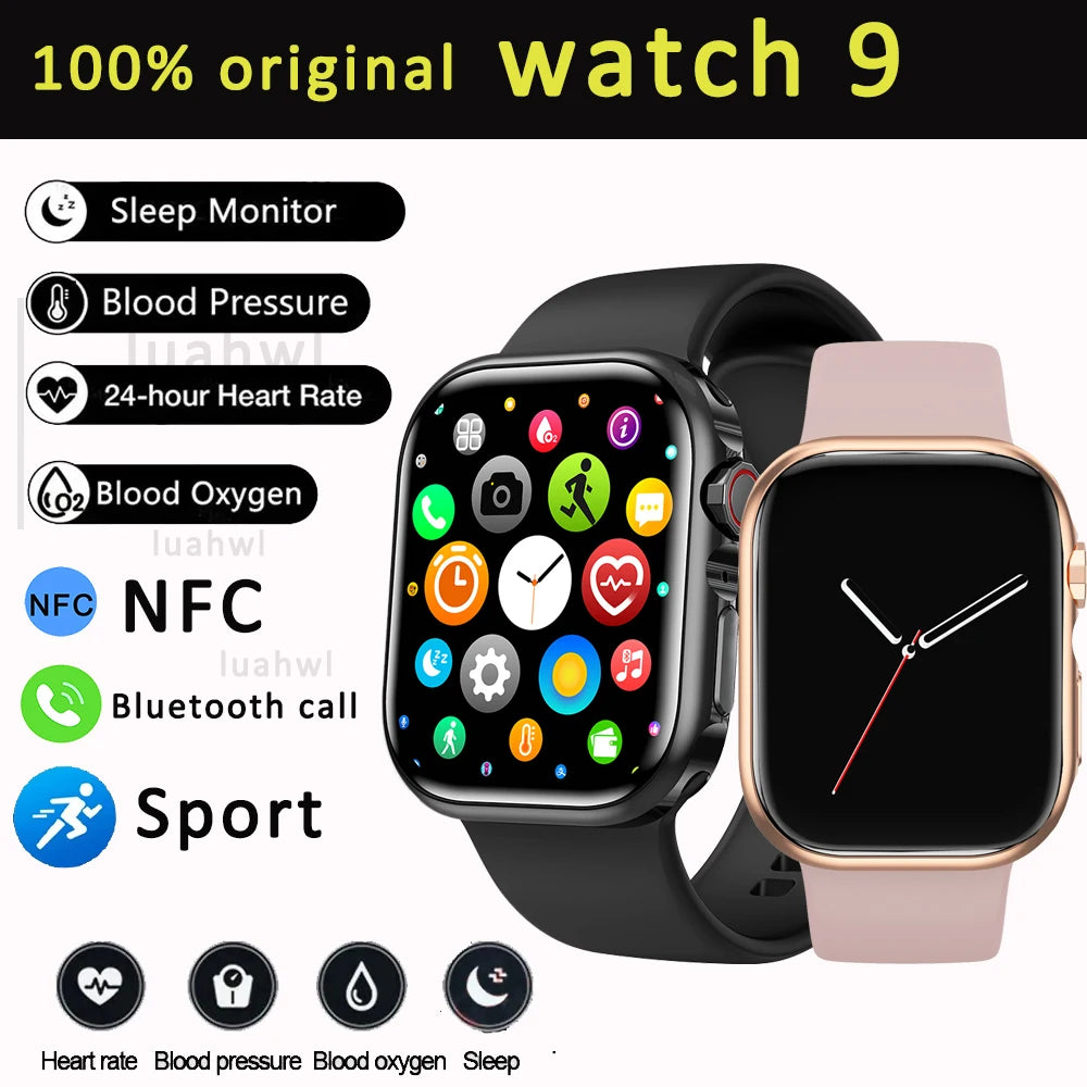 Watch 9 Original BT Call Smart Watch For Apple Series 9 NFC Women temperature testing GPS Men Sports watch For Apple Android