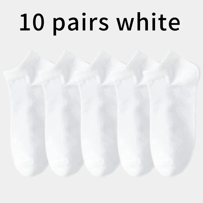 20/10/6/5/4/3/1pairs Men's Fashion Cotton Breathable Comfortable Ankle Socks, Men's Summer Socks