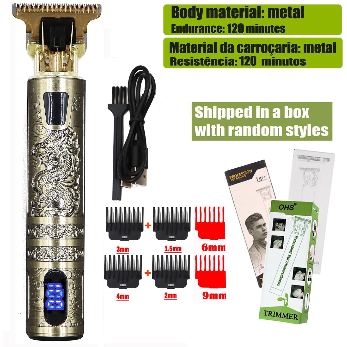 T9 Hair Clipper Repair Beard Shaving Body Hair Trimmer Clippers Electric Machine Men Haircut Machine 0mm Barber Shaver