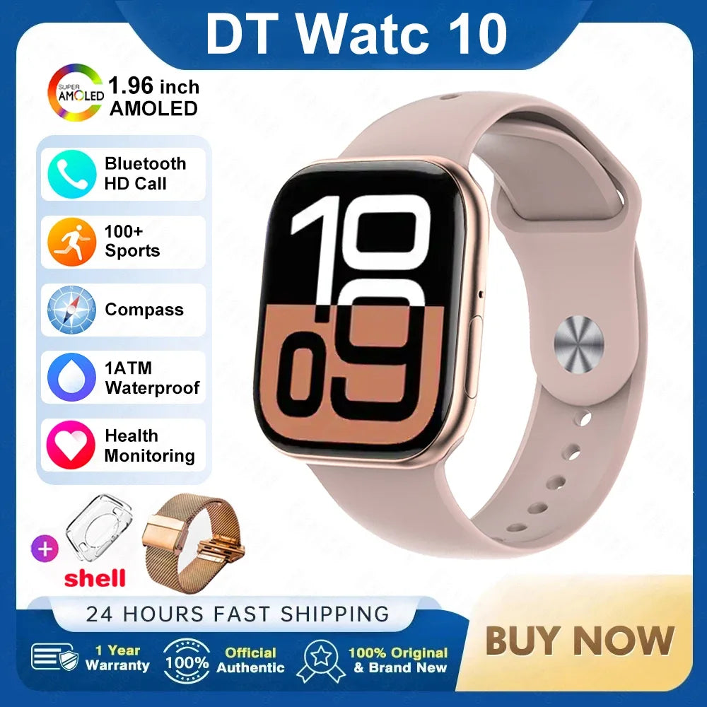 2025 New For Apple DT Watch 10 Smart Watch Men HD AMOLED 4GB Memory Music 3D Surround Bluetooth Call Waterproof Smartwatch Woman