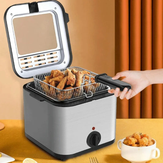 Electric Deep Fryer Mini Deep Fat Fryer Smart Home Fryer Large Capacity Oil-free French Fries Machine//1.5L