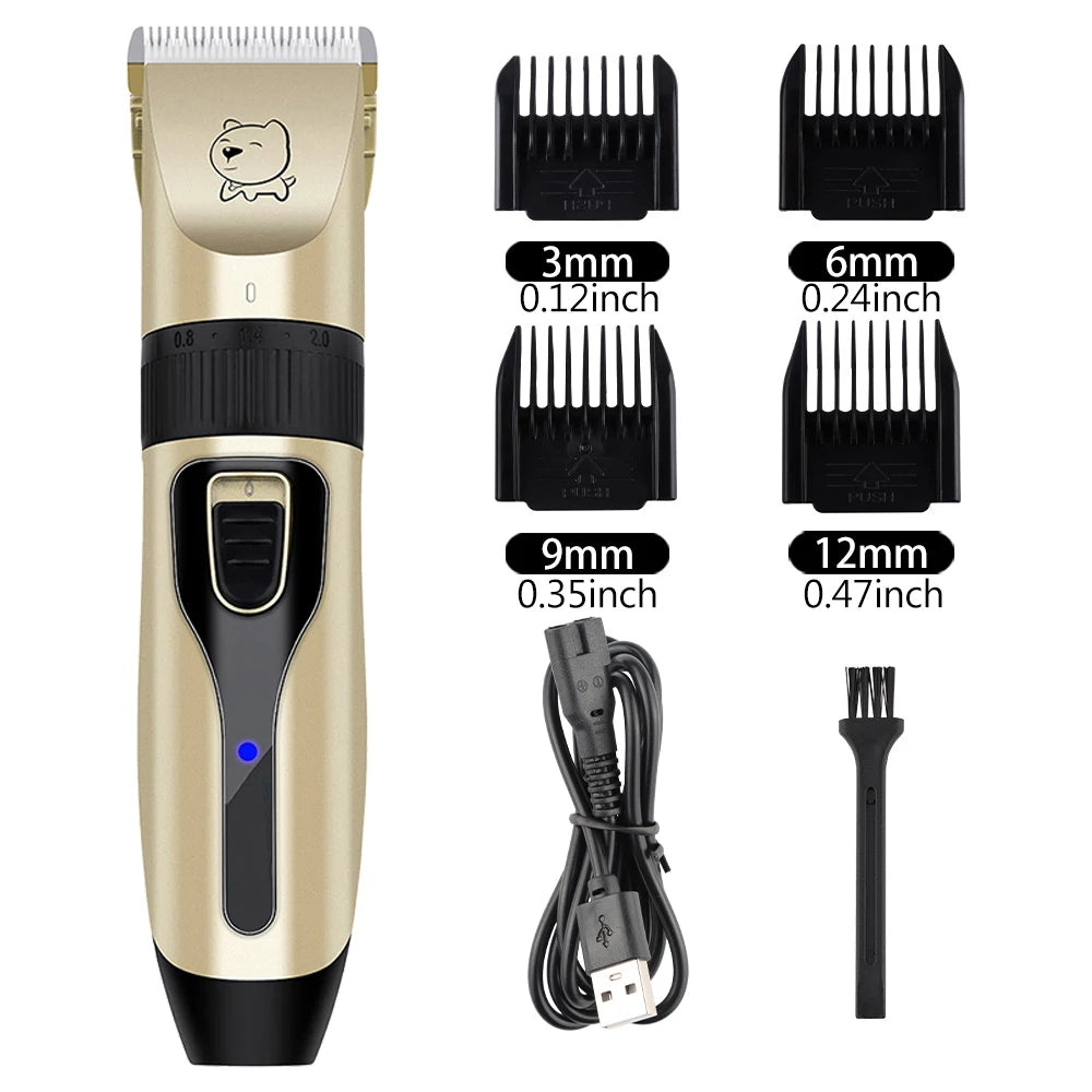 Dog Professional Hair Clipper Electrical Grooming Trimmer for Pets USB Rechargeable Shaver Low Decibel Animals Haircut Machine