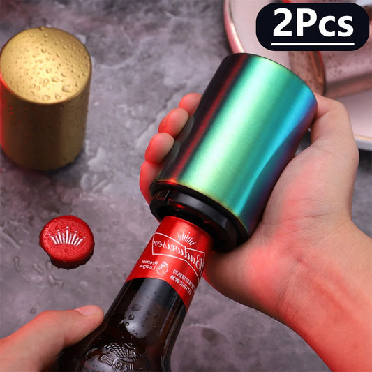 Automatic Beer Bottle Opener,Magnet Beer Opener,Stainless Steel Push Down Opener Wine Beer Soda Cap Opener Kitchen Accessorie