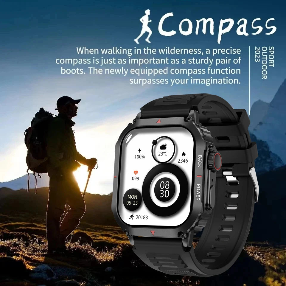 Outdoor Military GPS Sprots Smart Watch Men NFC Bluetooth Call Smartwatch For Android IOS Ip68 Waterproof Ftiness Watches 2024