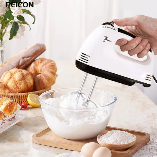 Electric Egg Beater Handheld Food Cake Bread Baking Dough Mixer for Kitchen Cooking 7 Speed Cream Egg White Blender Dough Mixer