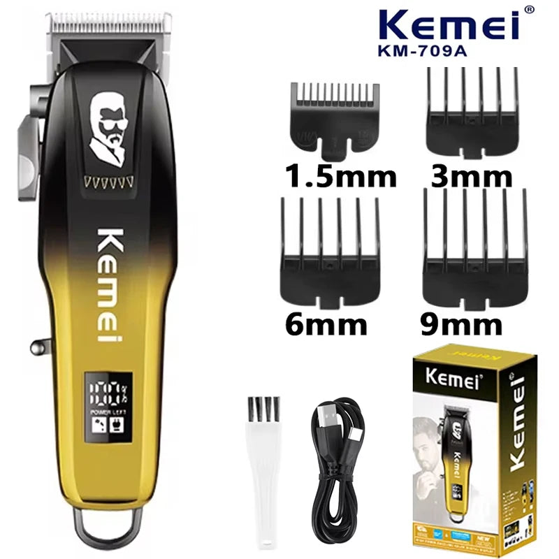 Kemei Electric Hair Clipper Hair Cut Wireless Trimmer Men Professional Clipper Machine Rechargeable Hair Cut Barber KM-709A