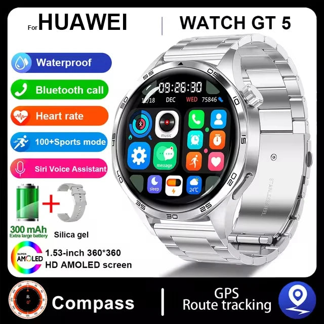 New For Huawei WATCH GT 5 Pro Smartwatch Xuanji Sensing System Advanced Sports Compass Emotional Health Assistant Fashion Watch