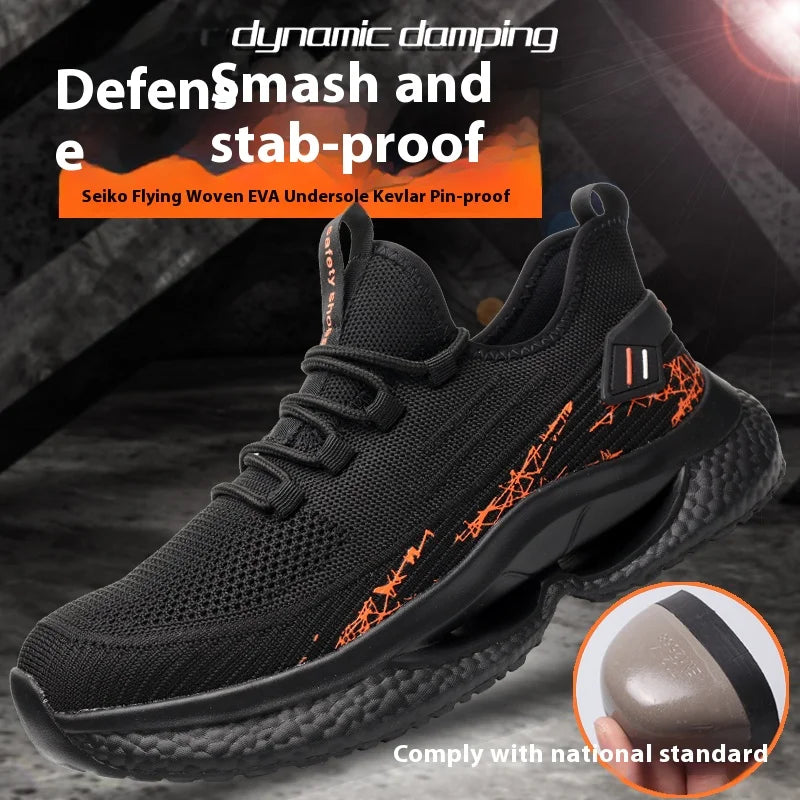 New Comfortable Safety Shoes For Men Anti Slip Lightweight Steel Toe Cap Shoes Composite Work Boots Sneakers Wearable Shoes