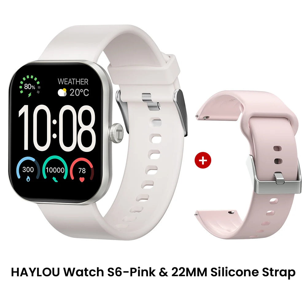 HAYLOU Watch S6 Smartwatch 2.01" HD Display Smart Watch Bluetooth Voice Callings IP68 Waterproof Fitness Tracking Smartwatch