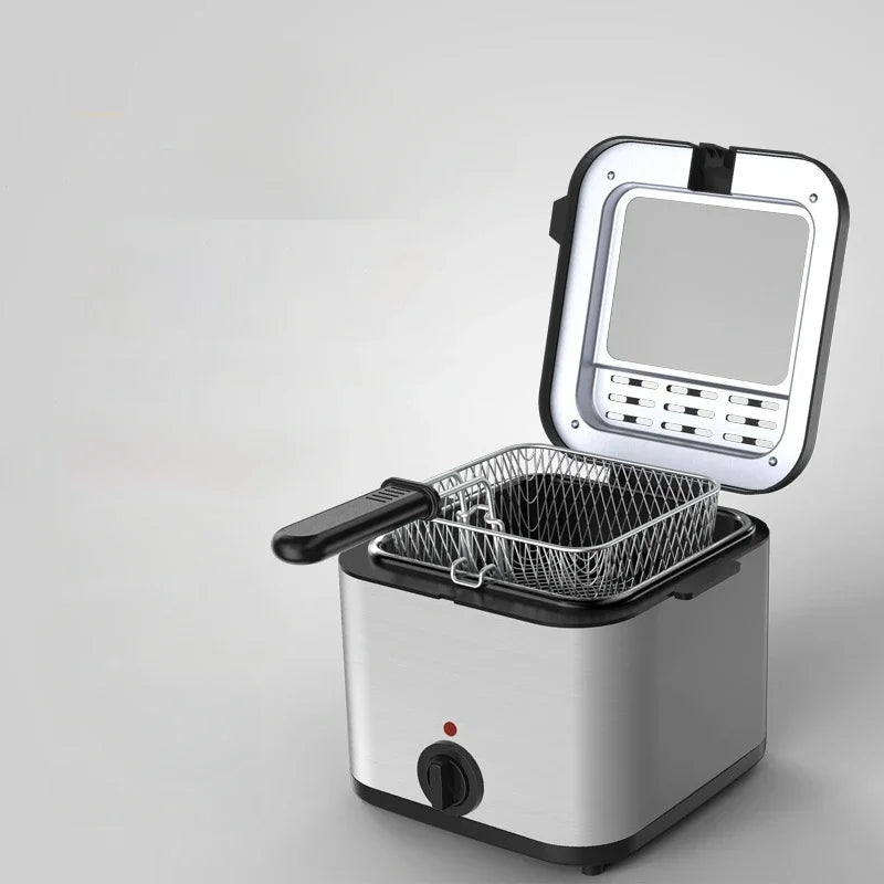 Electric Deep Fryer Mini Deep Fat Fryer Smart Home Fryer Large Capacity Oil-free French Fries Machine//1.5L