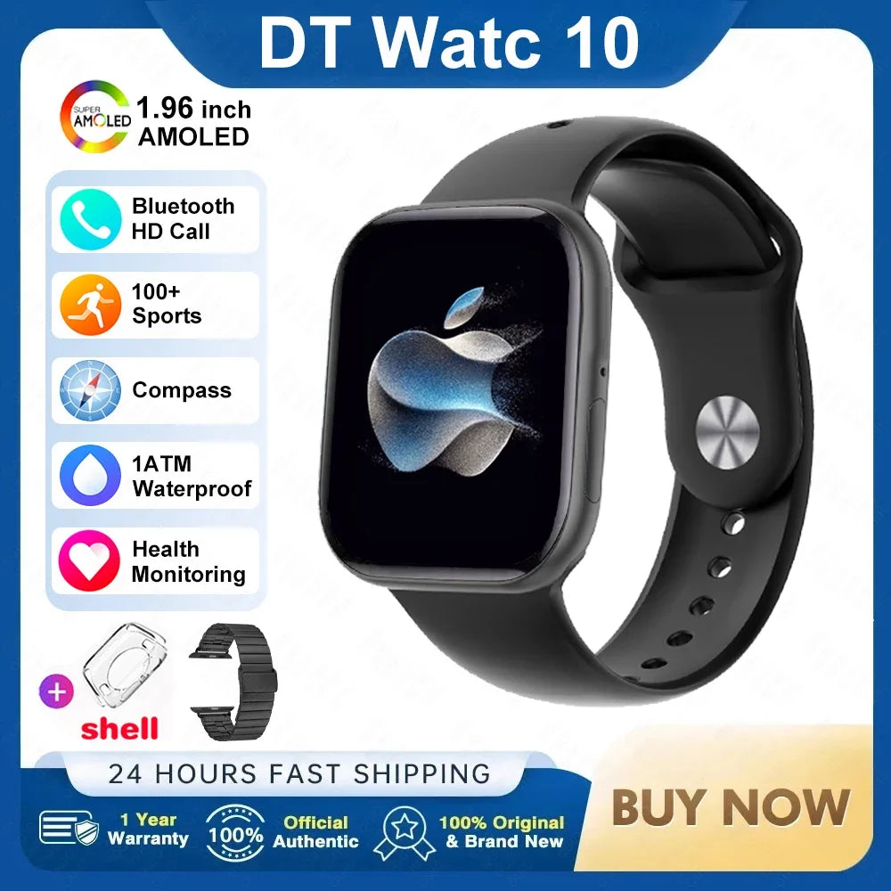 2025 New For Apple DT Watch 10 Smart Watch Men HD AMOLED 4GB Memory Music 3D Surround Bluetooth Call Waterproof Smartwatch Woman