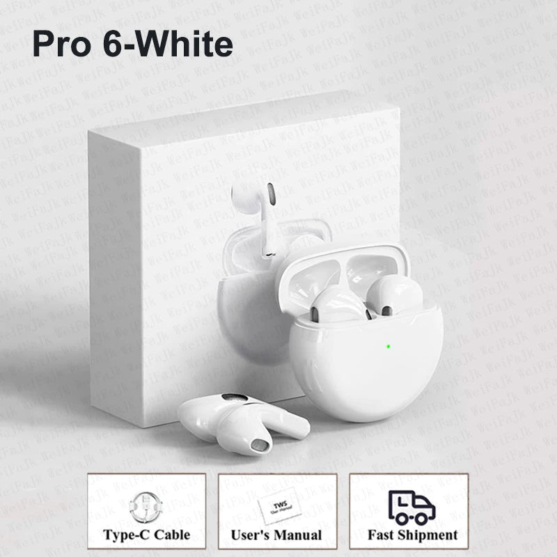 Original Air Pro 6 Pods TWS Max Wireless Bluetooth Earphones In Ear Earbuds Noise Cancelling Headset For Apple iPhone