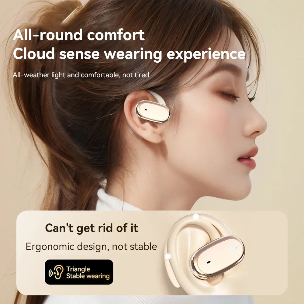 Bluetooth 5.4 Wireless Headphone Open Ear OWS Earphone Smart Touch Headset With Mic Waterproof Hifi Stereo Sound Wireless Earbud