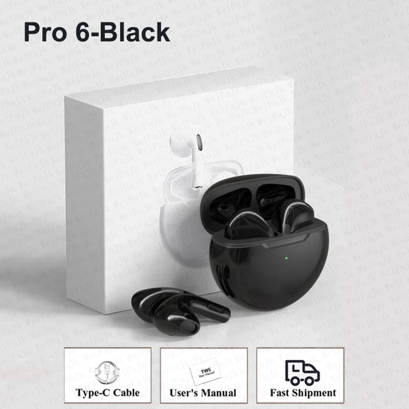 Original Air Pro 6 Pods TWS Max Wireless Bluetooth Earphones In Ear Earbuds Noise Cancelling Headset For Apple iPhone