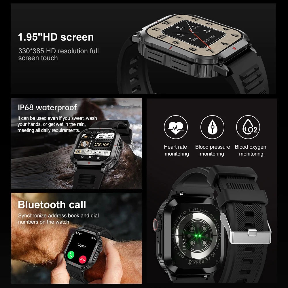 Outdoor Military GPS Sprots Smart Watch Men NFC Bluetooth Call Smartwatch For Android IOS Ip68 Waterproof Ftiness Watches 2024