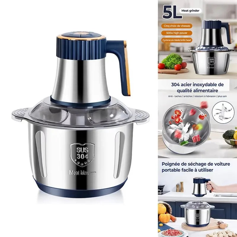 Electric Meat Grinder 304 Stainless Food Crusher Multifunction Vegetable Fruit Pepper Garlic Chopper Mincer Baby Food Blender