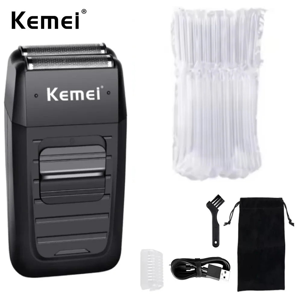 Kemei-1102 Rechargeable Cordless Shaver For Men Beard Shaver Machine Twin Blade Face Care Multifunction Strong Trimmer