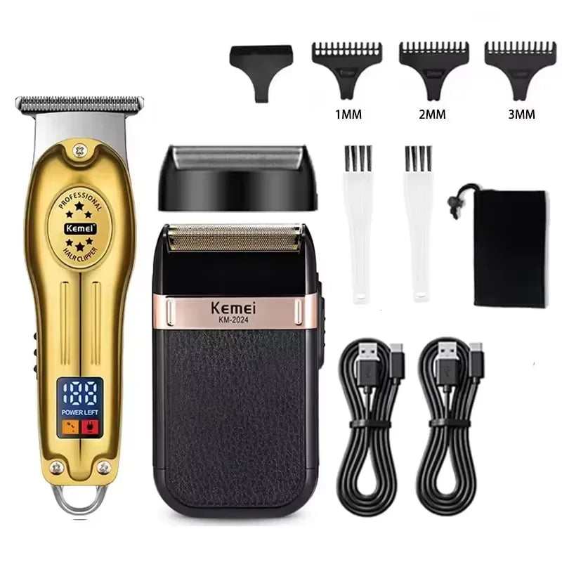 Kemei KM-2628 KM-678 KM-2024 Professional Electric Hair Clippers Beard Clipper Rechargeable Men's Shaver Hair Trimmer Kit Men