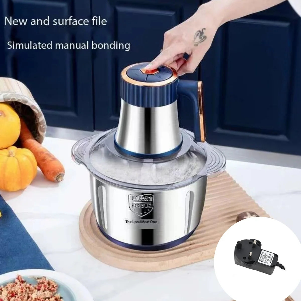 Household stainless steel meat grinder 1pc multifunctional cooking machine brake vegetable machine family meat grinder high powe