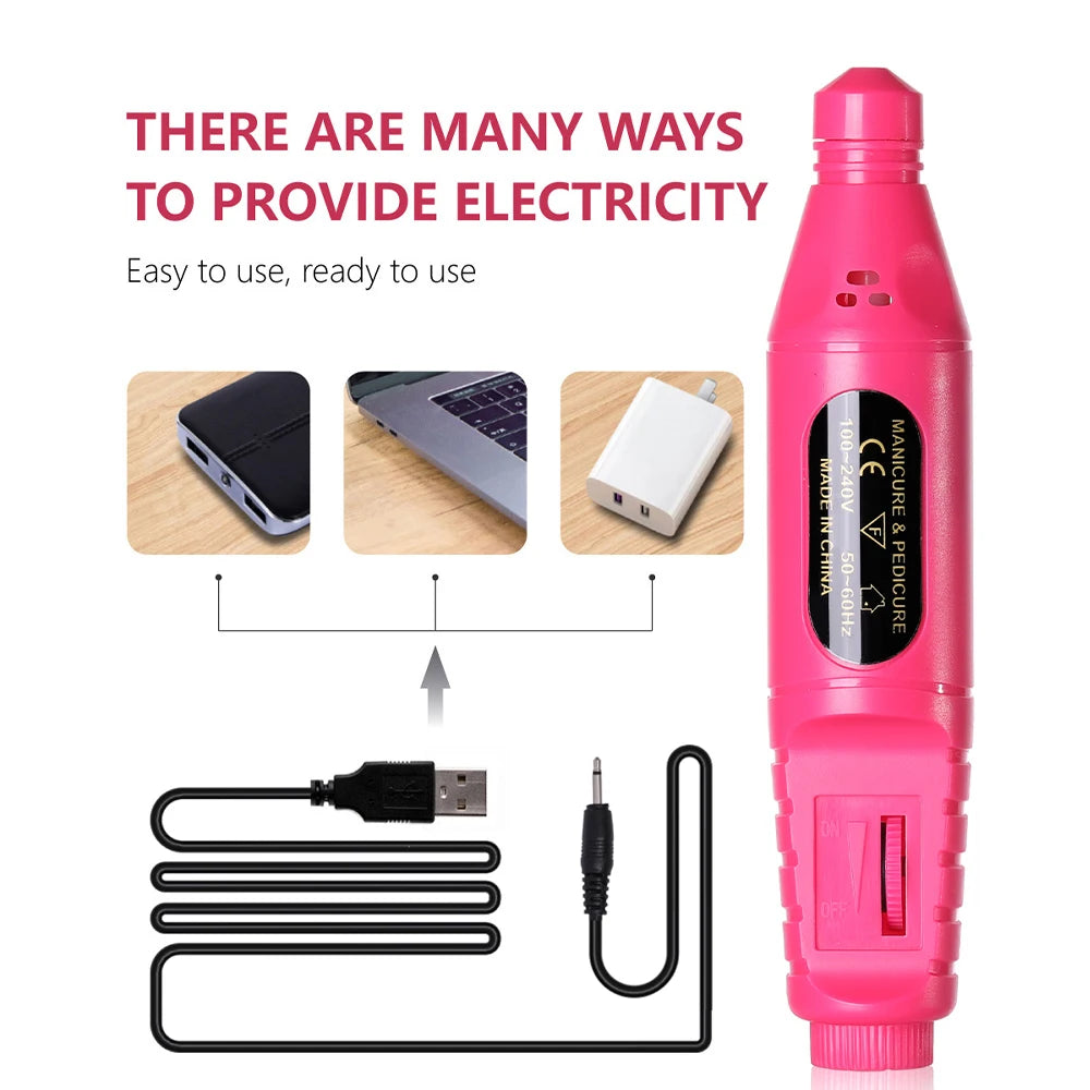 LINMANDA 6 In 1 Electric Nail Drills Kit Remove Polisher Manicure Portable Nail File Nail Drill Equipment  Pen Tools Machine