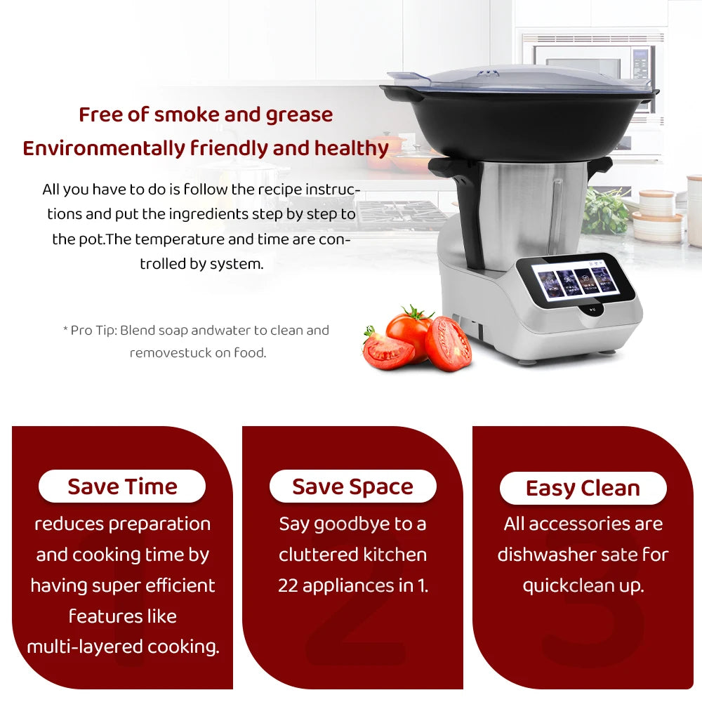 Multifunctional Mixer Kitchen Robot Chopper Smart Food Processors Mixer China For Sale With Meat Grinder And Wifi