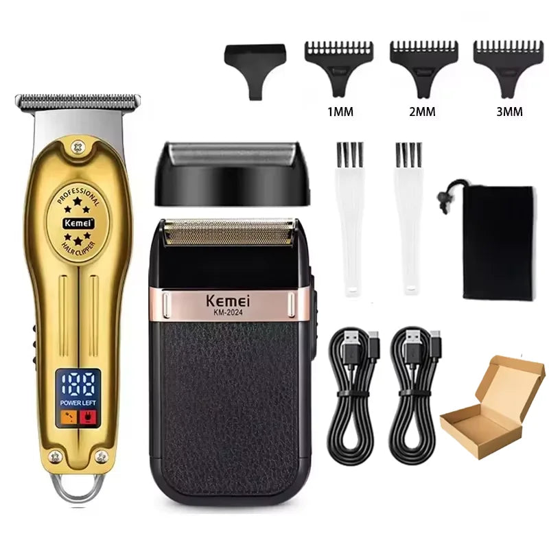 Kemei KM-2628 KM-678 KM-2024 Professional Electric Hair Clippers Beard Clipper Rechargeable Men's Shaver Hair Trimmer Kit Men