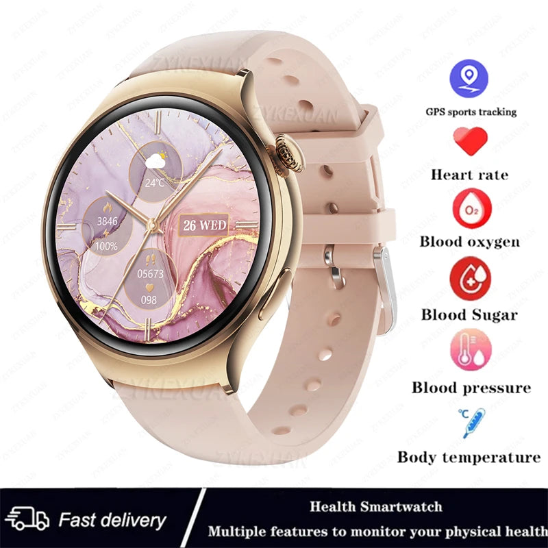 For Huawei GT4 Mini Smart Watch Women 360*360 AMOLED HD Screen NFC IP68 Waterproof Heart Rate Health Monitor Smartwatch 2024 New